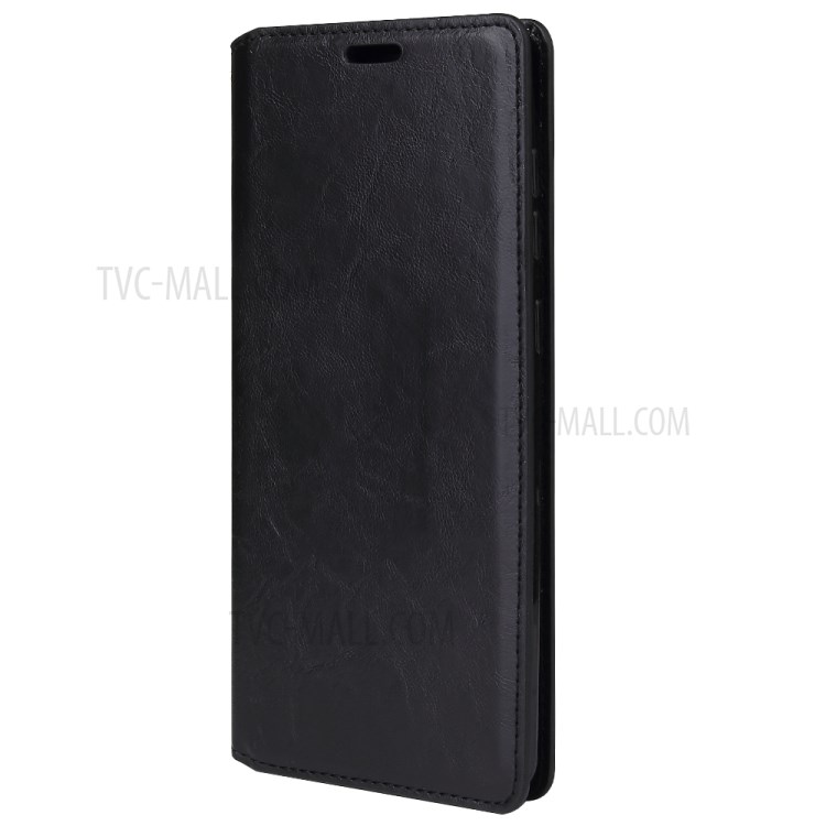 Crazy Horse Auto-absorbed Leather Wallet Cover for Xiaomi Redmi Note 9/Redmi 10X 4G - Black-10