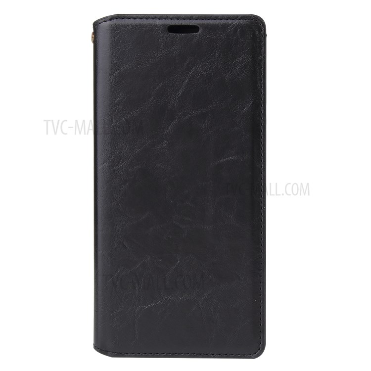 Crazy Horse Auto-absorbed Leather Wallet Cover for Xiaomi Redmi Note 9/Redmi 10X 4G - Black-9