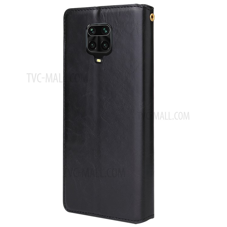 Crazy Horse Auto-absorbed Leather Case for Xiaomi Redmi Note 9S/Note 9 Pro/Note 9 Pro Max - Black-2