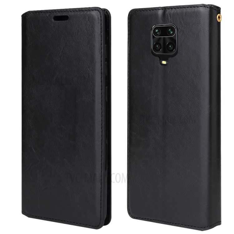 Crazy Horse Auto-absorbed Leather Case for Xiaomi Redmi Note 9S/Note 9 Pro/Note 9 Pro Max - Black-3