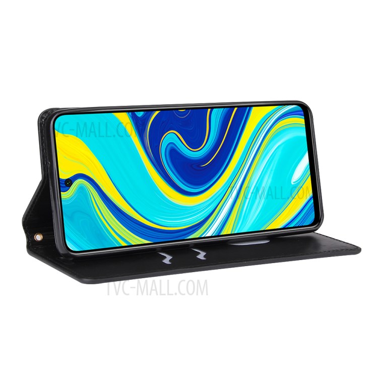 Crazy Horse Auto-absorbed Leather Case for Xiaomi Redmi Note 9S/Note 9 Pro/Note 9 Pro Max - Black-5