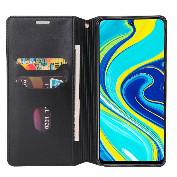 Crazy Horse Auto-absorbed Leather Case for Xiaomi Redmi Note 9S/Note 9 Pro/Note 9 Pro Max - Black-6