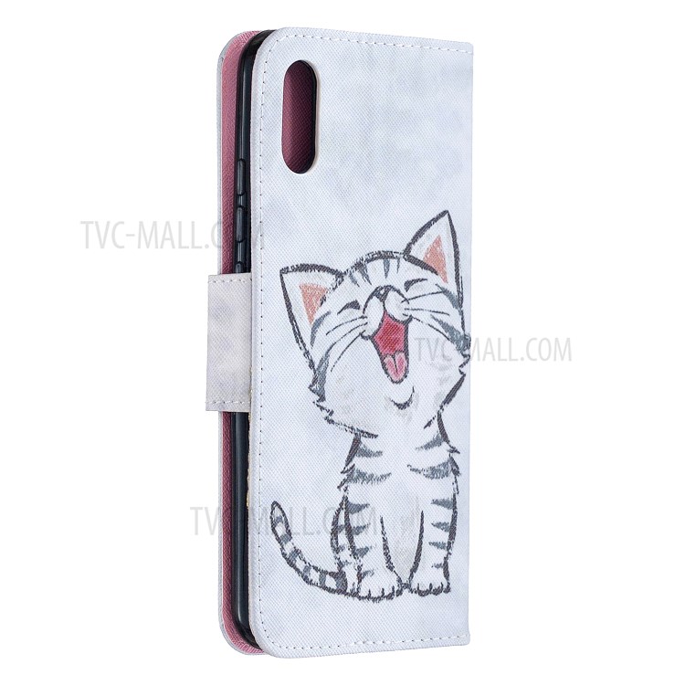 Pattern Printing Leather Wallet Shell Case for Xiaomi Redmi 9A - Happy Cat-3