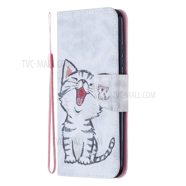 Pattern Printing Leather Wallet Cover for Xiaomi Redmi 9C - Happy Cat-2