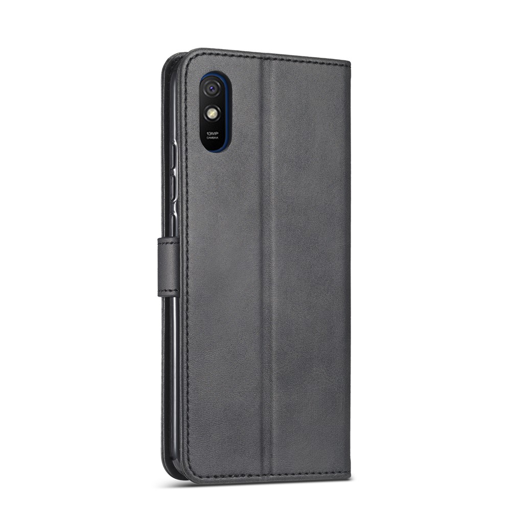 Lc. Imeeke Wallet Stand Leder -mobiltelefonabdeckung Für Xiaomi Redmi 9A - Schwarz