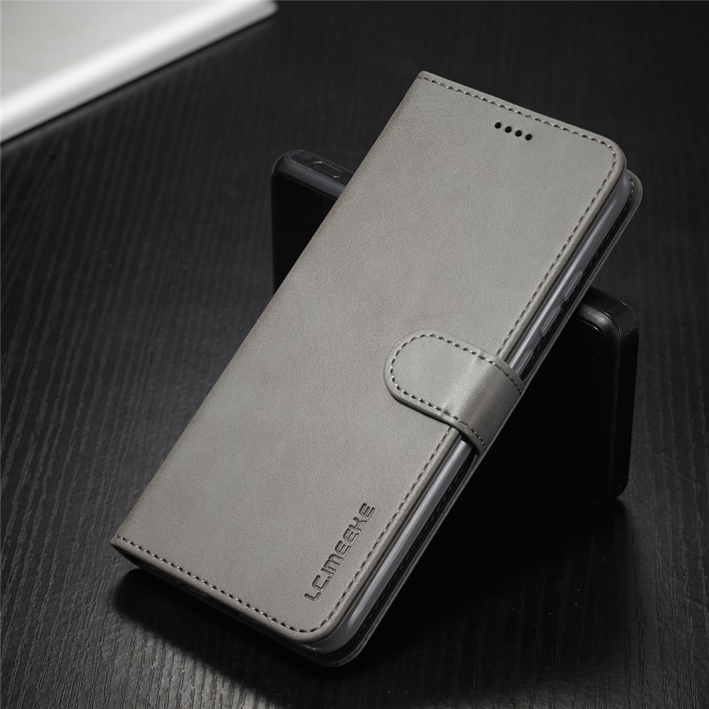 LC.IMEEKE Wallet Stand Leather Mobile Phone Cover for Xiaomi Redmi 9A - Grey-13