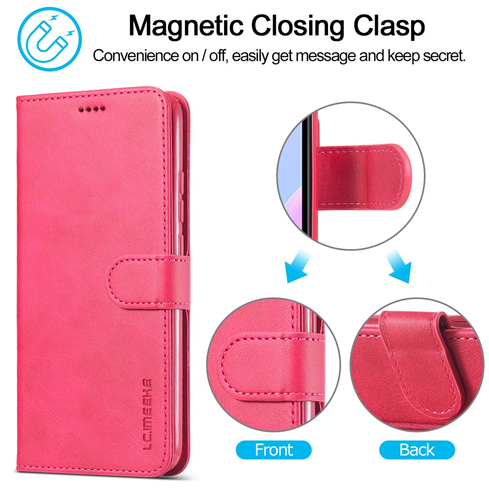 LC.IMEEKE Wallet Stand Leather Mobile Phone Cover for Xiaomi Redmi 9A - Rose-11