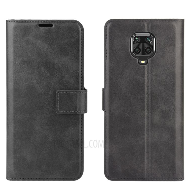 Protective Flip Shell Wallet Leather Stand Case for Xiaomi Redmi Note 9S/9 Pro Max/9 Pro - Black-2