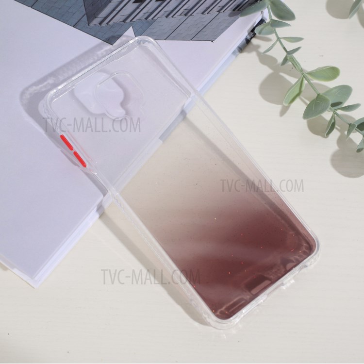 Gradient Color TPU Back Case for Xiaomi Redmi Note 9S - Transparent / Coffee-1