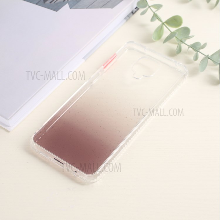 Gradient Color TPU Back Case for Xiaomi Redmi Note 9S - Transparent / Coffee-7