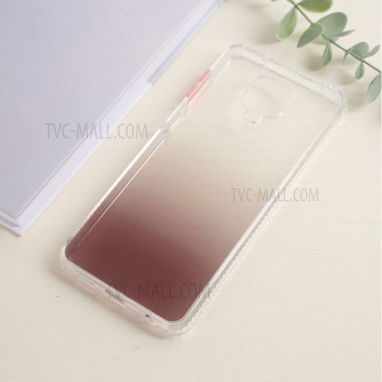 Gradient Color TPU Back Case for Xiaomi Redmi Note 9S - Transparent / Coffee-8