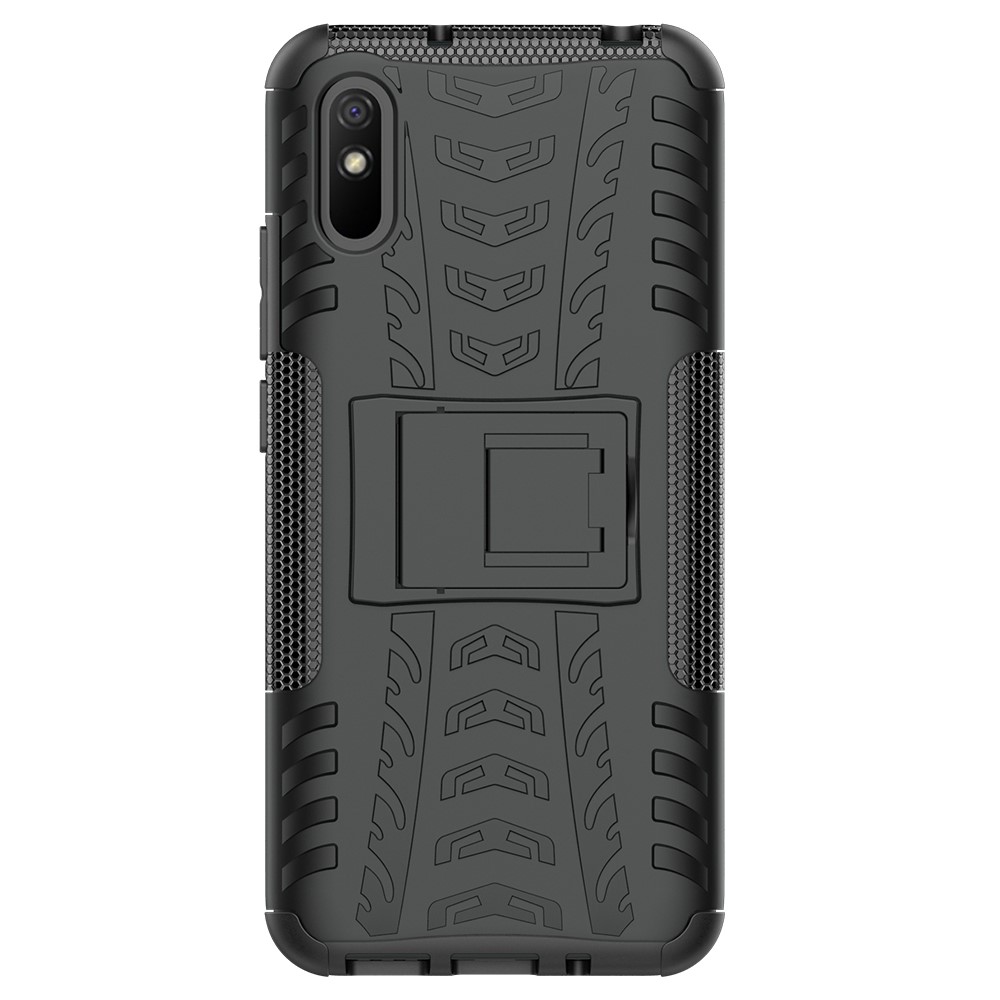 Cool Tyre PC + TPU Combo Shell with Kickstand Cover for Xiaomi Redmi 9A - Black-2