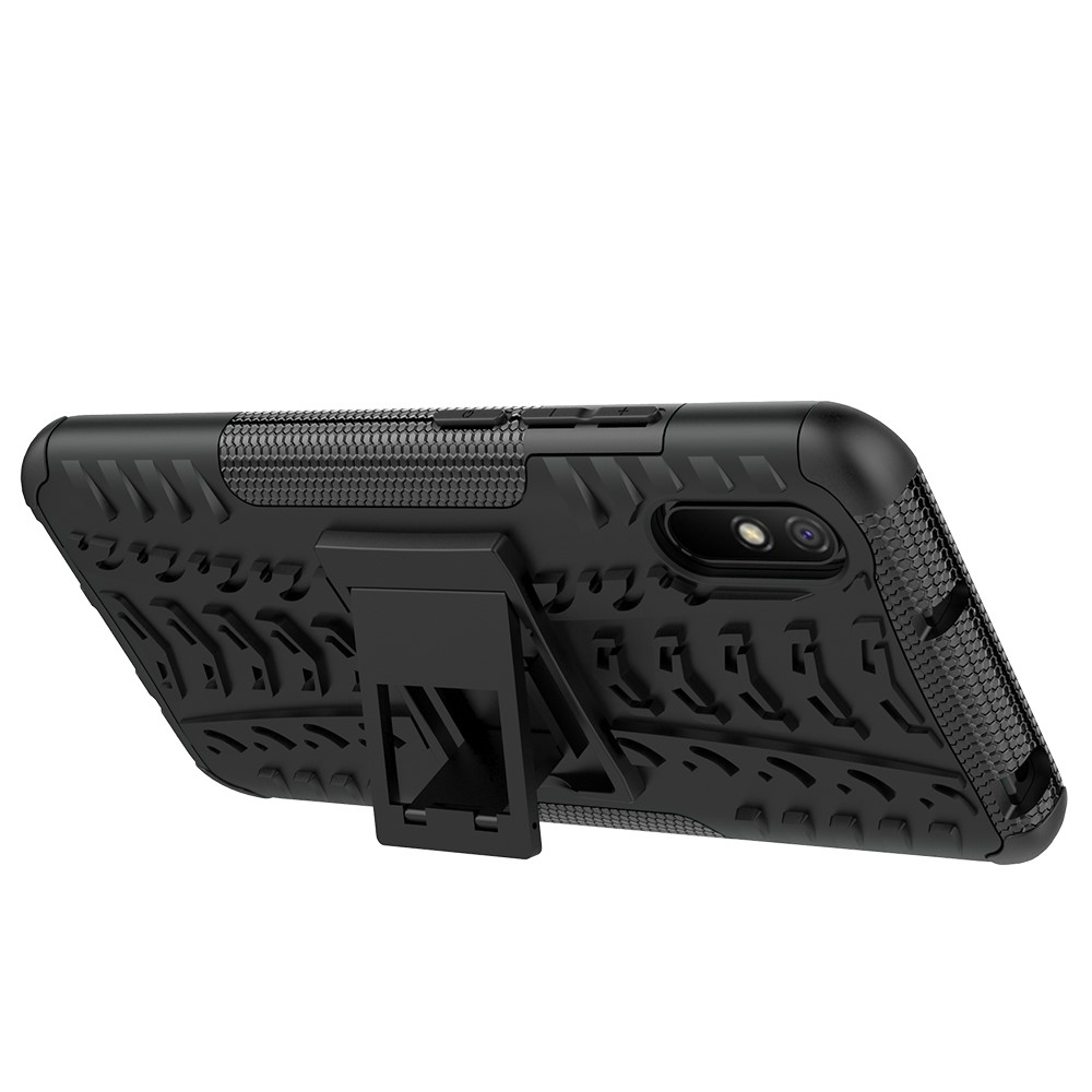 Cool Tyre PC + TPU Combo Shell with Kickstand Cover for Xiaomi Redmi 9A - Black-4