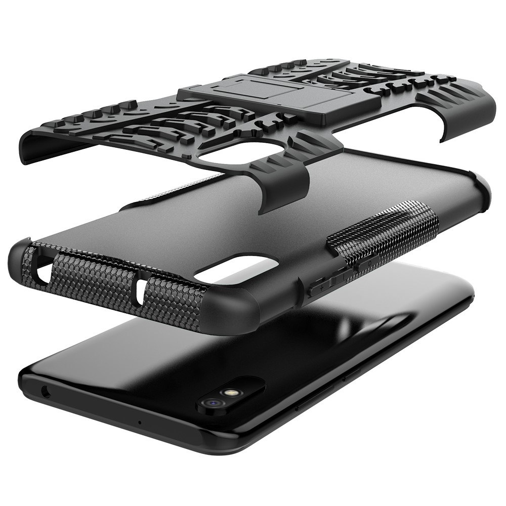 Cool Tyre PC + TPU Combo Shell with Kickstand Cover for Xiaomi Redmi 9A - Black-5