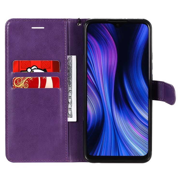 KT Leather Series-2 Funda de Cubierta de Cuero de Billetera Para Xiaomi Redmi 9 - Violeta