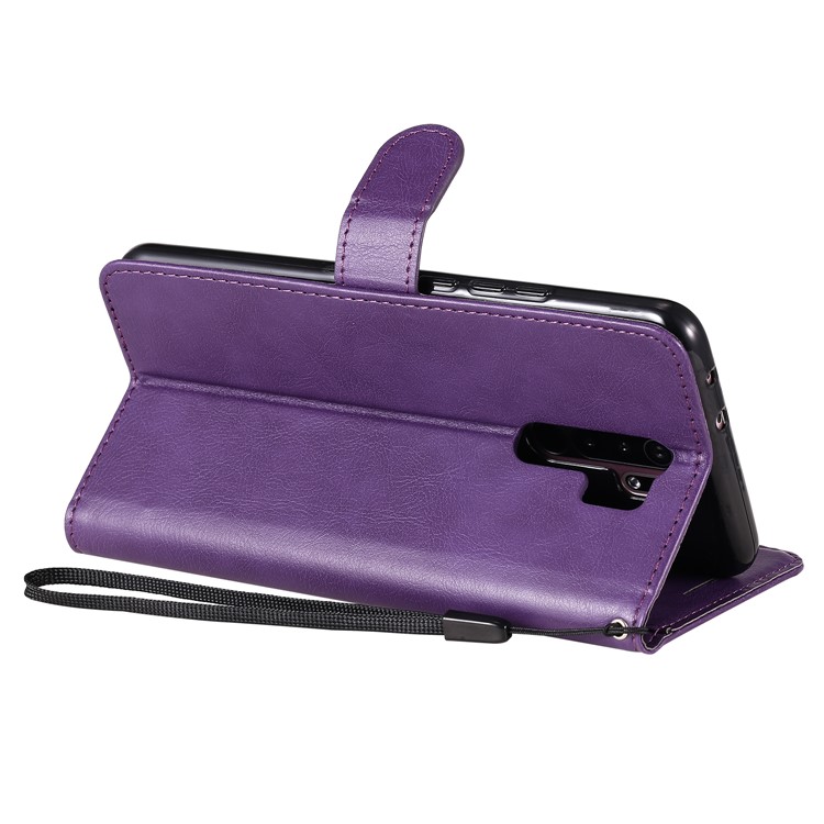 KT Leather Series-2 Carteira Caso de Capa de Couro Para Xiaomi Redmi 9 - Roxo