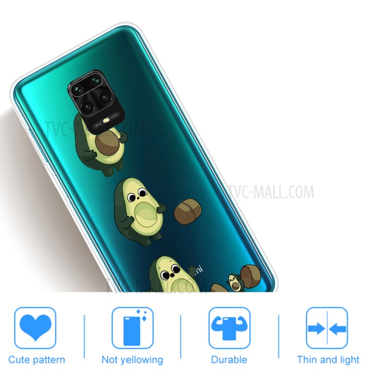 Pattern Printing TPU Case Cover for Xiaomi Redmi Note 9S - Avocado-5