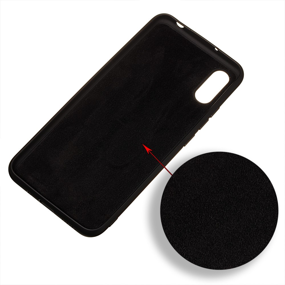 Liquid Silicone Cover Phone Protective Case with Lanyard for Xiaomi Redmi 9A - Black-3