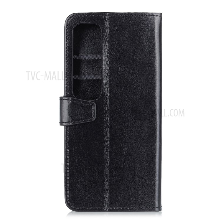 Crazy Horse Leather Wallet Stand Case for Xiaomi Mi 10 Ultra - Black-3