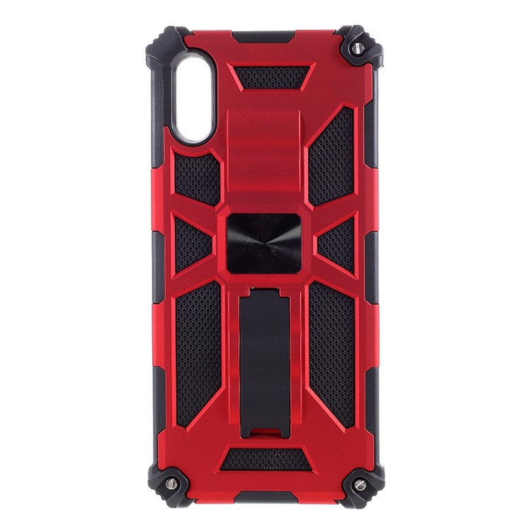 Armor Shockproof Kickstand PC TPU Phone Case with Magnetic Metal Sheet for Xiaomi Redmi 9A - Red-6