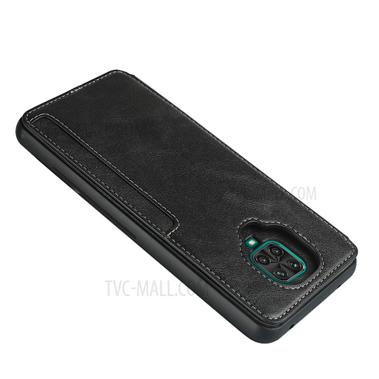 Leather Coated TPU Mobile Phone Cover with Kickstand for Xiaomi Redmi Note 9S/Note 9 Pro/Note 9 Pro Max - Black-7