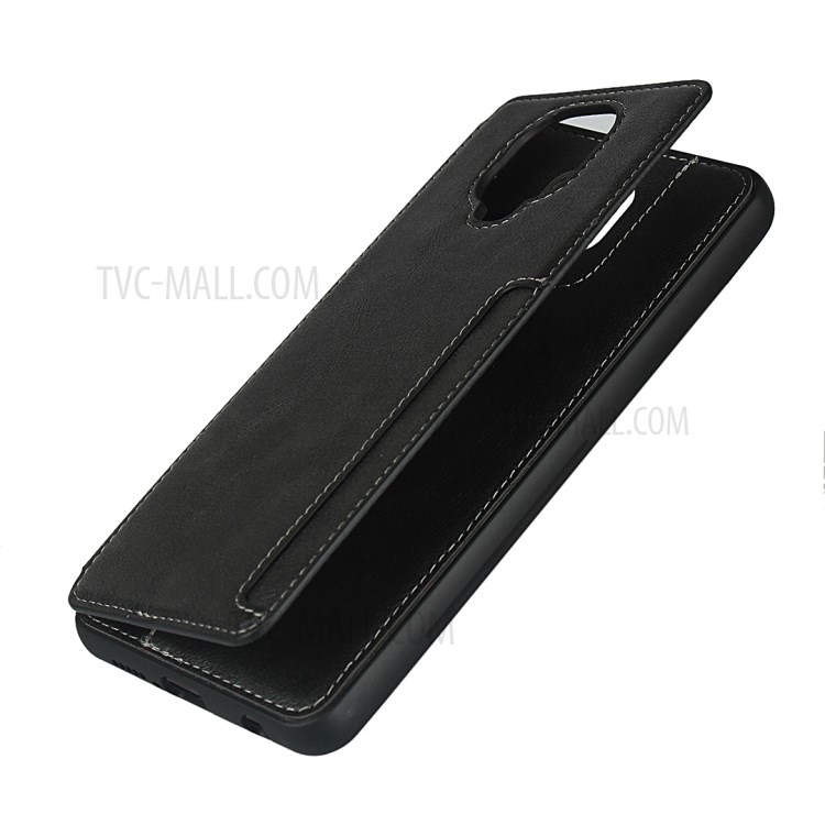 Leather Coated TPU Mobile Phone Cover with Kickstand for Xiaomi Redmi Note 9S/Note 9 Pro/Note 9 Pro Max - Black-8