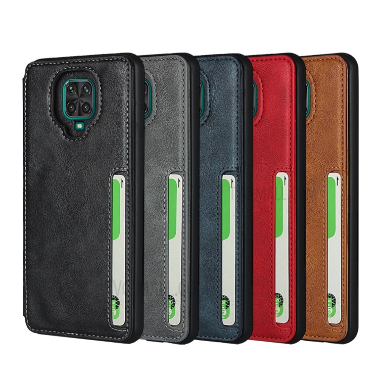 Leather Coated TPU Mobile Phone Cover with Kickstand for Xiaomi Redmi Note 9S/Note 9 Pro/Note 9 Pro Max - Black-9