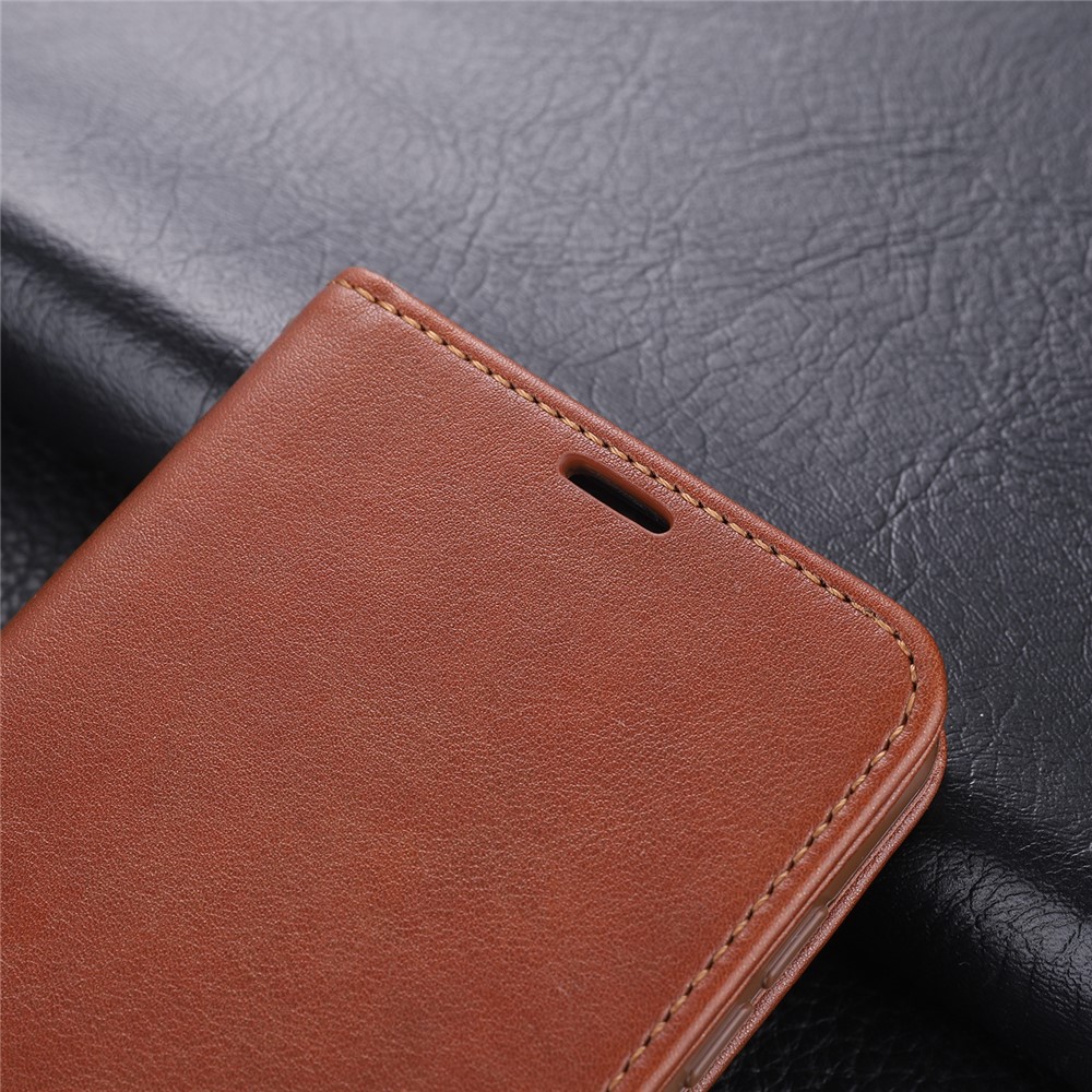 AZNS PU Leather Wallet Case for Xiaomi Redmi Note 9S/Redmi Note 9 Pro - Coffee-12