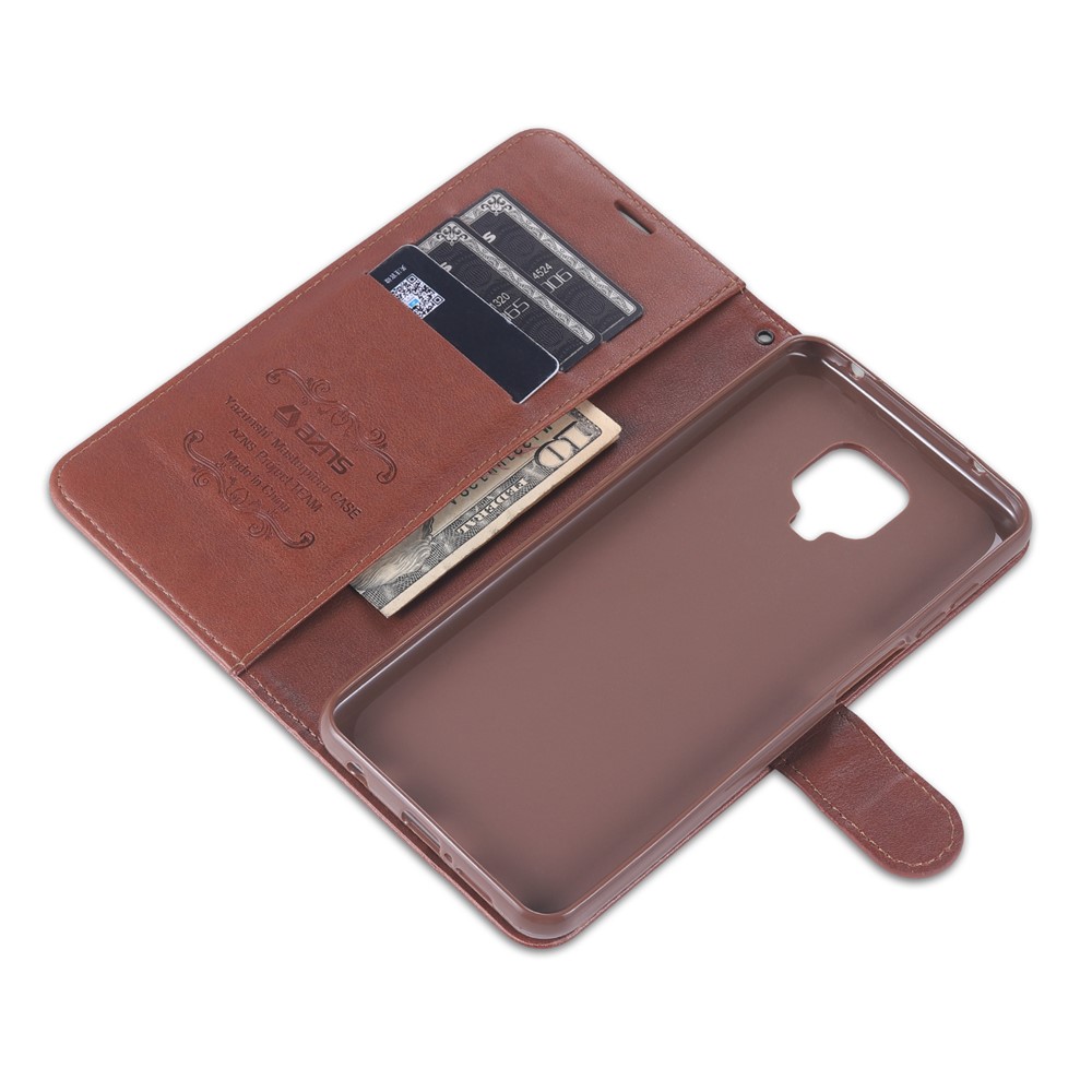 AZNS PU Leather Wallet Case for Xiaomi Redmi Note 9S/Redmi Note 9 Pro - Coffee-6