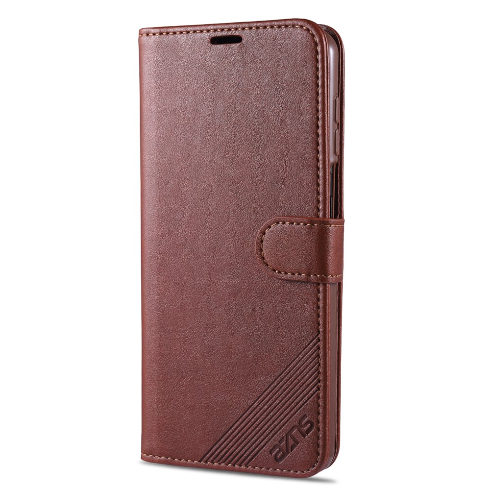 AZNS PU Leather Wallet Case for Xiaomi Redmi Note 9S/Redmi Note 9 Pro - Coffee-7