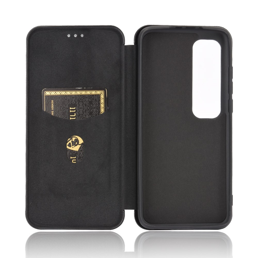 Carbon Fiber Skin Leather Auto-absorbed Shell for Xiaomi Mi 10 Ultra - Black-4