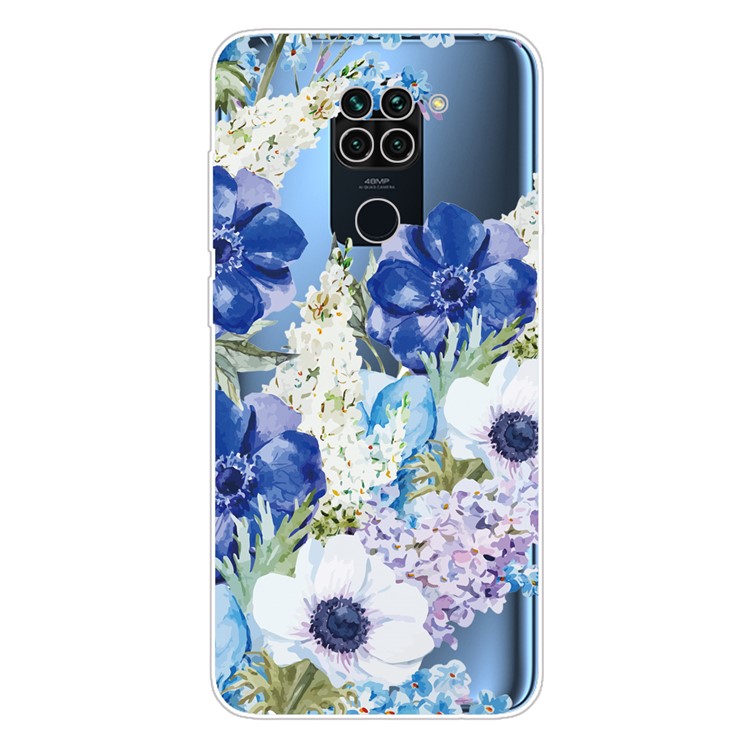 Cute Pattern Printing Soft TPU Phone Shell for Xiaomi Redmi Note 9 - Flowers-1