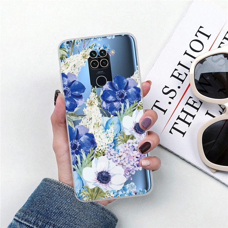 Cute Pattern Printing Soft TPU Phone Shell for Xiaomi Redmi Note 9 - Flowers-5