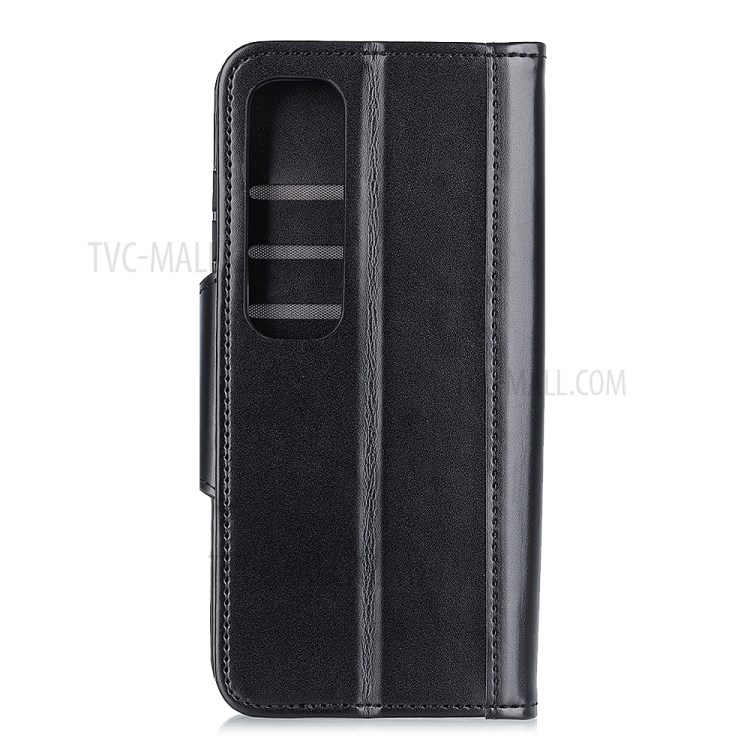 PU Leather Wallet Stand Protective Shell for Xiaomi Mi 10 Ultra - Black-3