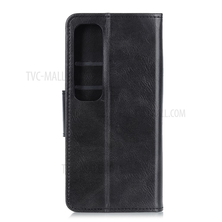 Crazy Horse Wallet Stand Leather Protector Cover for Xiaomi Mi 10 Ultra - Black-3