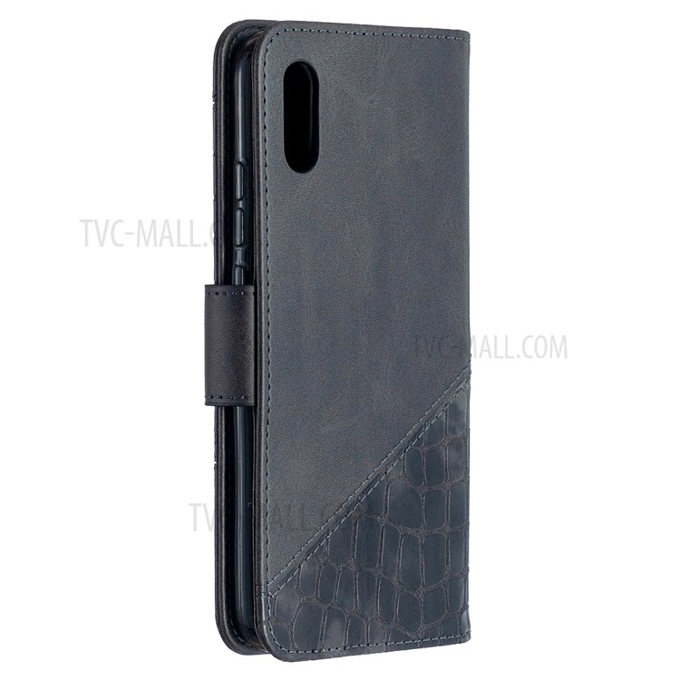 Blocking Color Crocodile Texture Leather Stylish Shell for Xiaomi Redmi 9A - Black-5