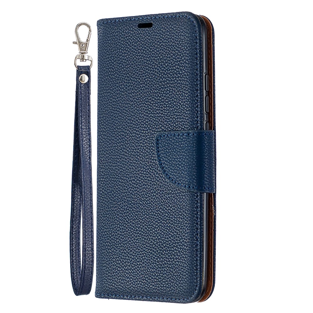 Capa de Couro de Pele Pura Litchi Para Xiaomi Redmi 9C/Redmi 9C NFC - Azul