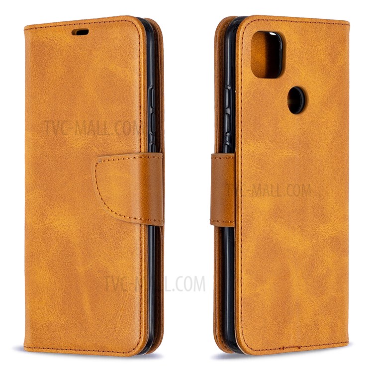 With Wallet Leather with Stand Stylish Case for Xiaomi Redmi 9C - Brown-9