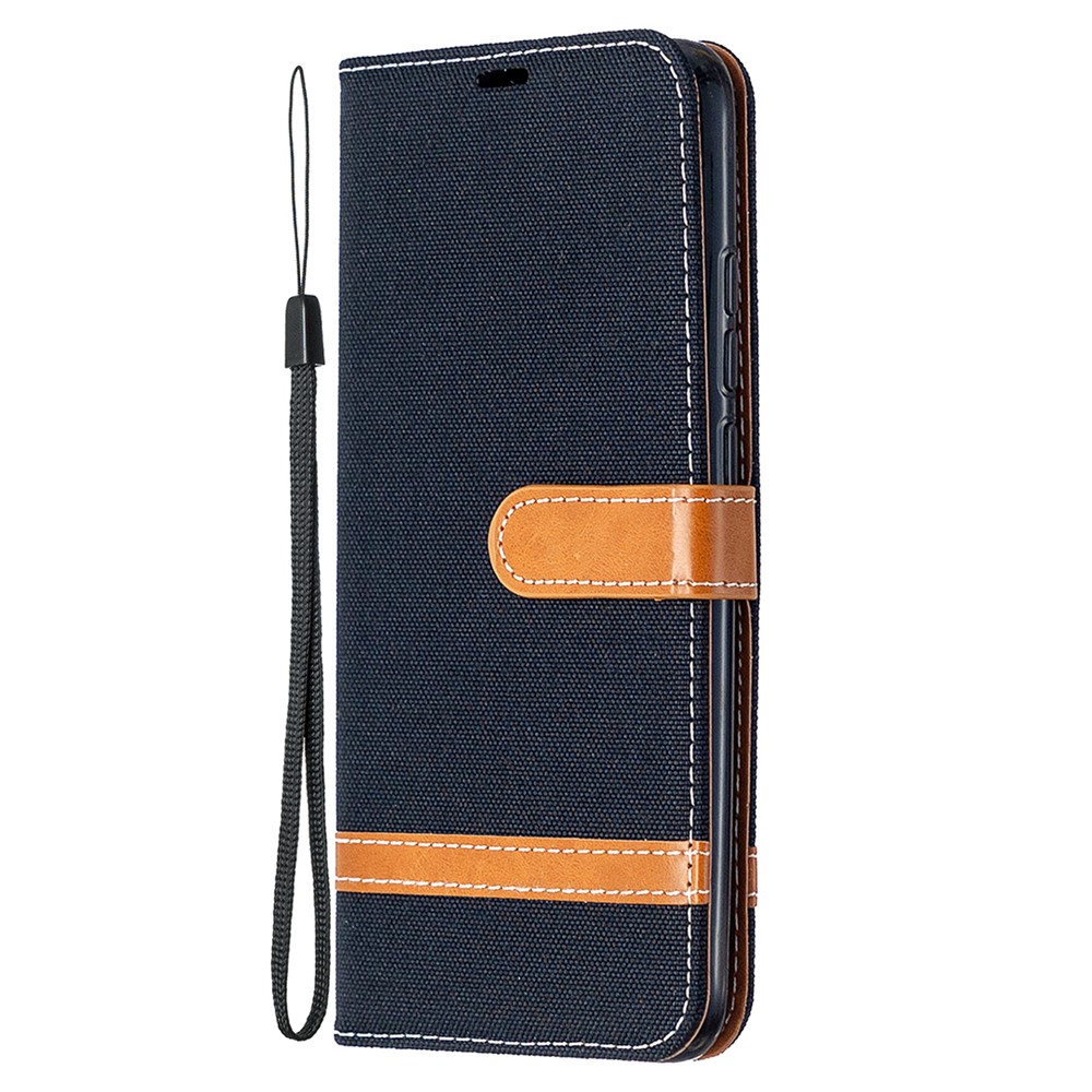 Assorted Color Jeans Cloth Skin Leather Cell Phone Cover for Xiaomi Redmi 9C - Black-6