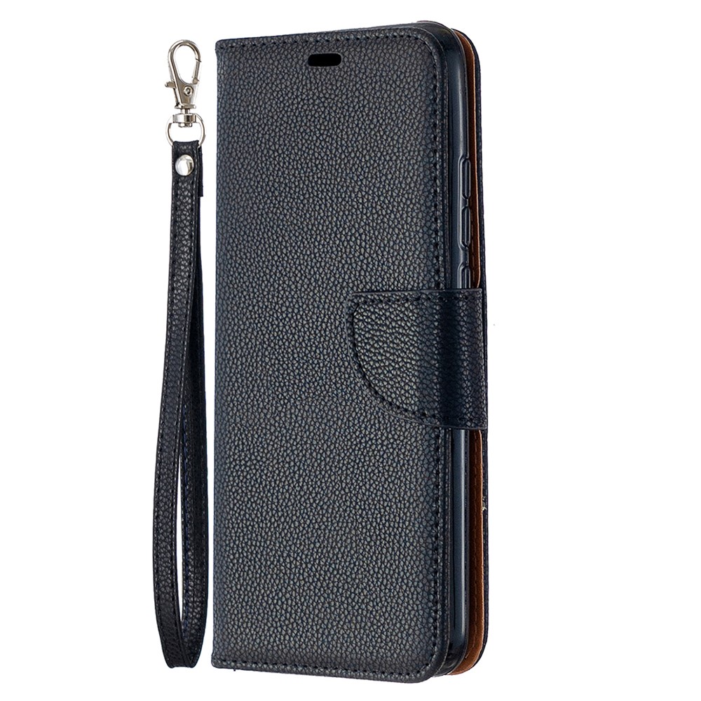 Litchi -haut Mit Brieftasche Leder Mit Standhülle Für Xiaomi Redmi 9A - Schwarz