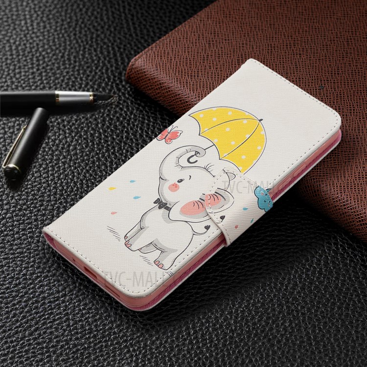 Pattern Printing Wallet Stand Flip Leather Phone Shell for Xiaomi Redmi 9A - Elephant-4