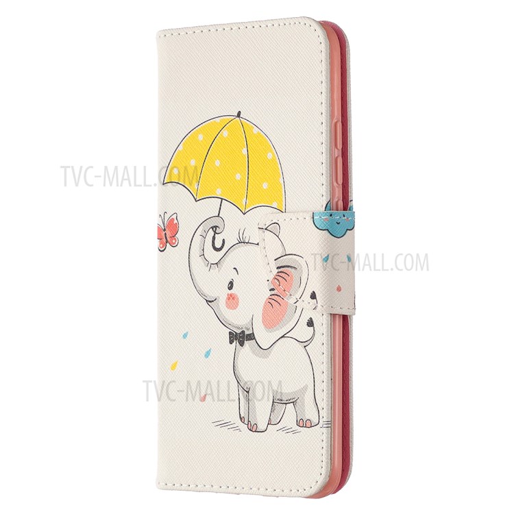 Pattern Printing Wallet Stand Flip Leather Phone Shell for Xiaomi Redmi 9A - Elephant-6