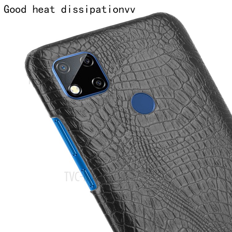 Crocodile Skin PU Leather Coated PC Back Case for Xiaomi Redmi 9C/Redmi 9 (India) - Black-5