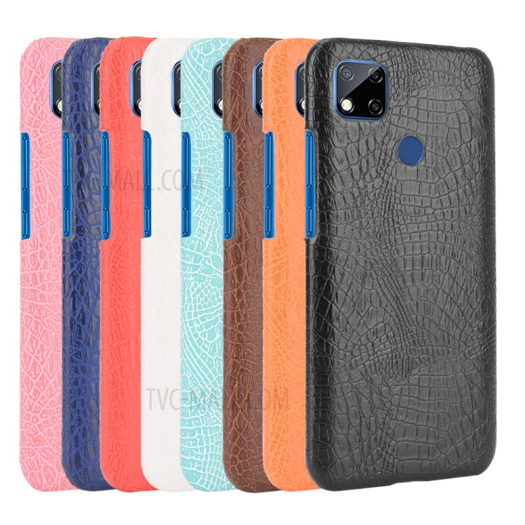 Crocodile Skin PU Leather Coated PC Back Case for Xiaomi Redmi 9C/Redmi 9 (India) - Black-6