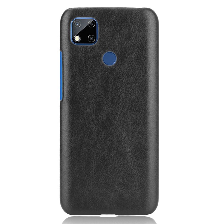 Litchi Skin Leather Coated PC Phone Shell for Xiaomi Redmi 9C/Redmi 9 (India) - Black-2