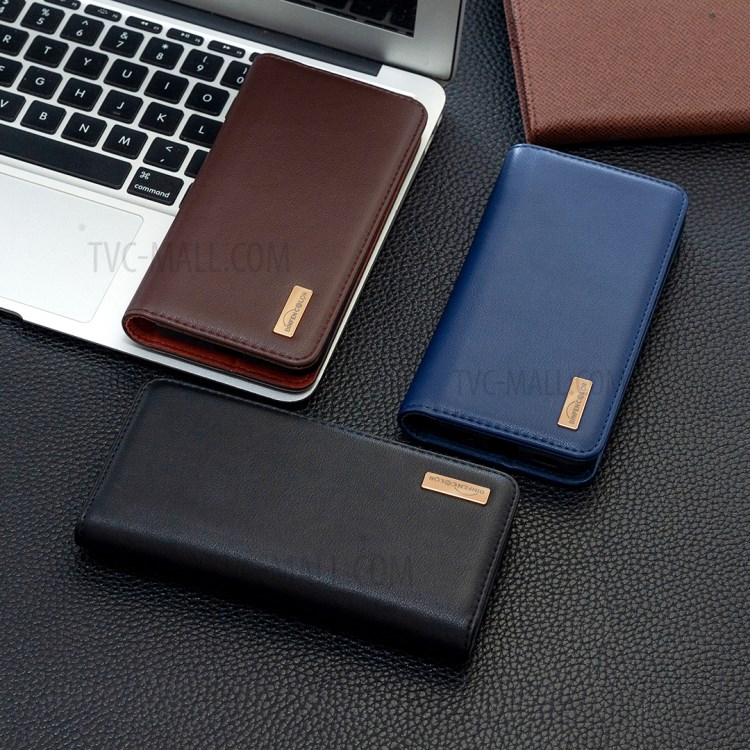 Detachable 2-in-1 Genuine Leather Wallet Stand Case for Xiaomi Redmi Note 9 Pro - Black-10