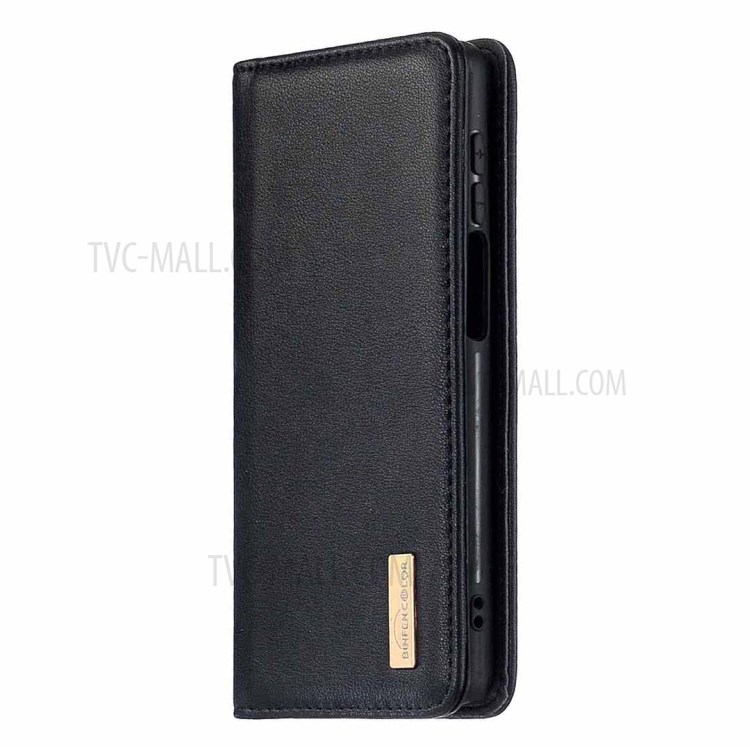 Detachable 2-in-1 Genuine Leather Wallet Stand Case for Xiaomi Redmi Note 9 Pro - Black-2