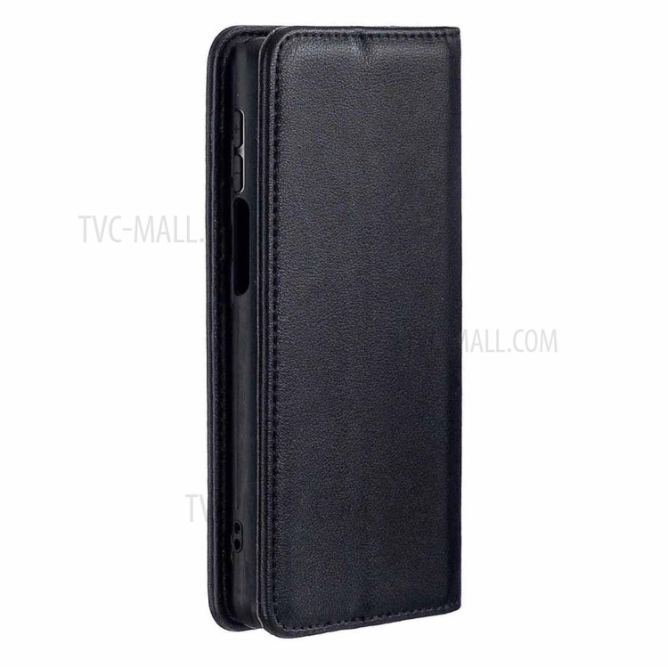 Detachable 2-in-1 Genuine Leather Wallet Stand Case for Xiaomi Redmi Note 9 Pro - Black-3