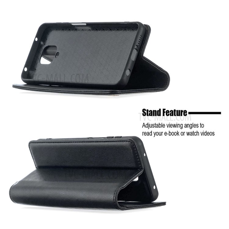 Detachable 2-in-1 Genuine Leather Wallet Stand Case for Xiaomi Redmi Note 9 Pro - Black-5