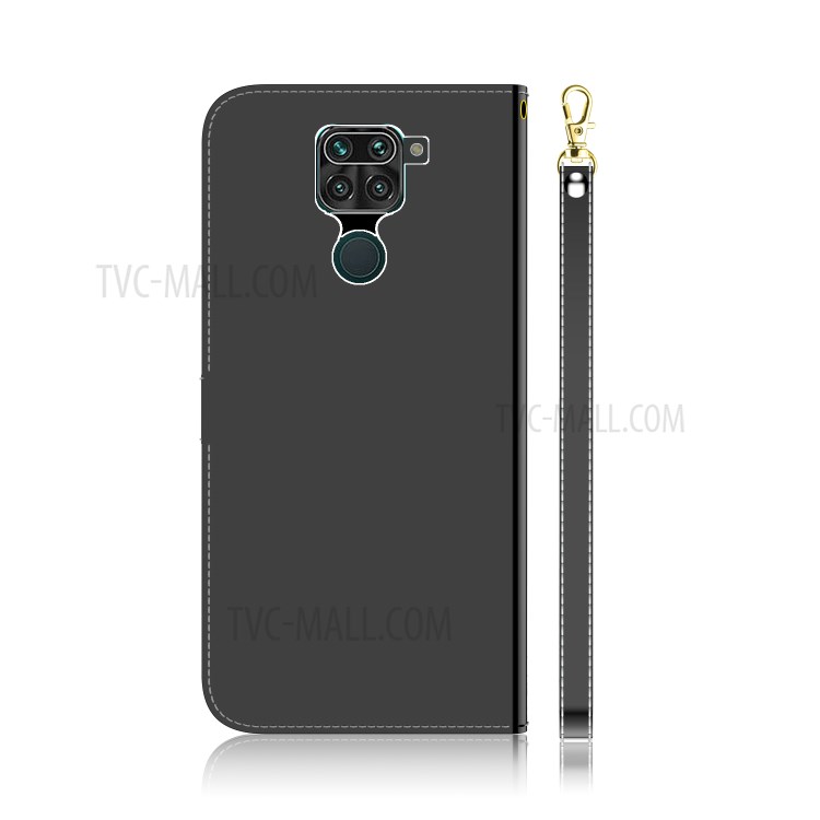 Mirror-like Surface Leather Protective Shell for Xiaomi Redmi Note 9/10X 4G - Black-3